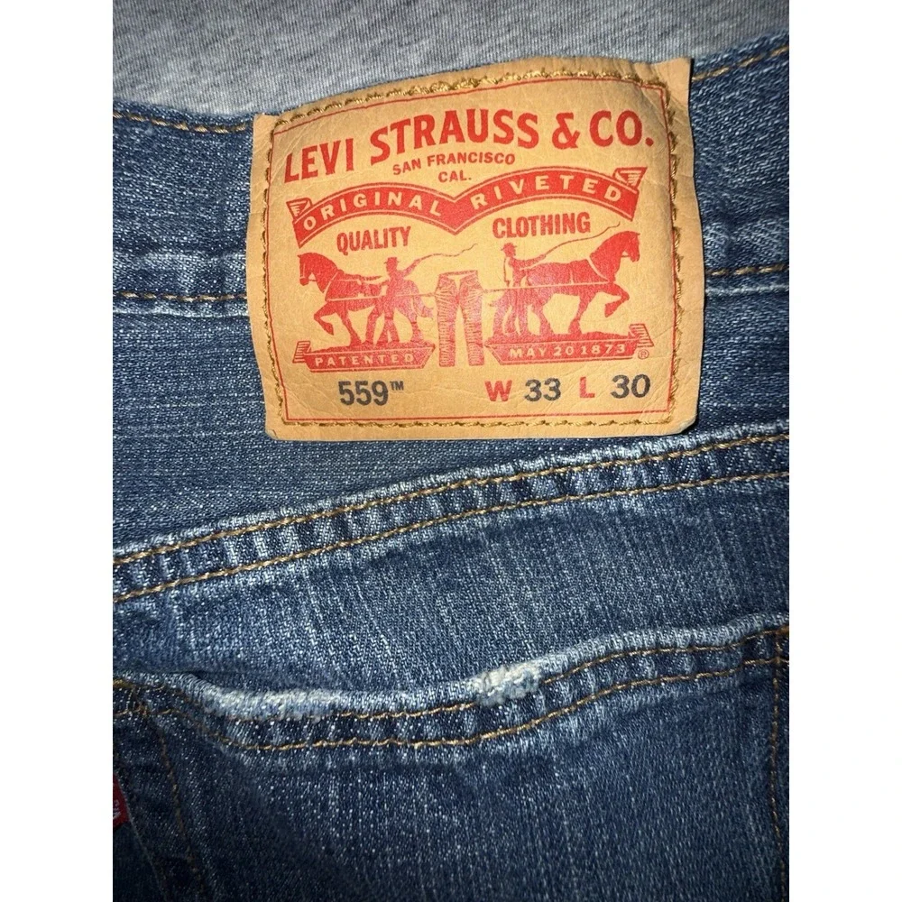 Levi 559 Relaxed Fit Straight Leg 33x30 Med Wash Men Women Jeans Buttery‎ Soft